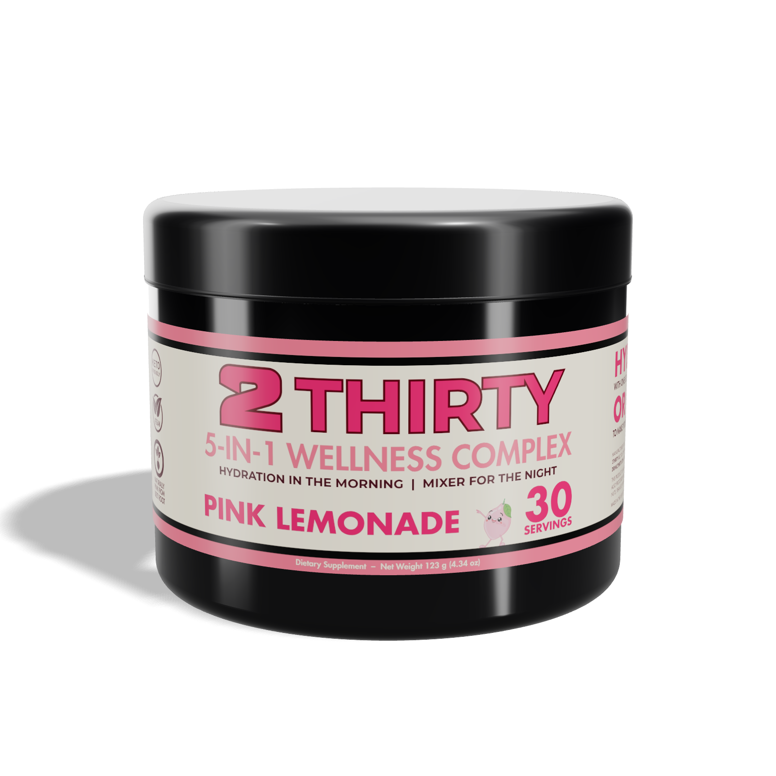 2THIRTY Pink Lemonade tub, front label straight on